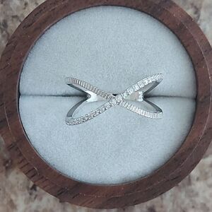 925 Sterling Silver CZ Infinity Ring